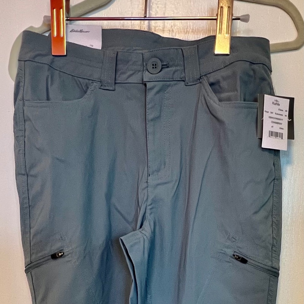 Women's Tall Eddie Bauer Rainier Straight-Leg Pants Chambray Size 4 Tall